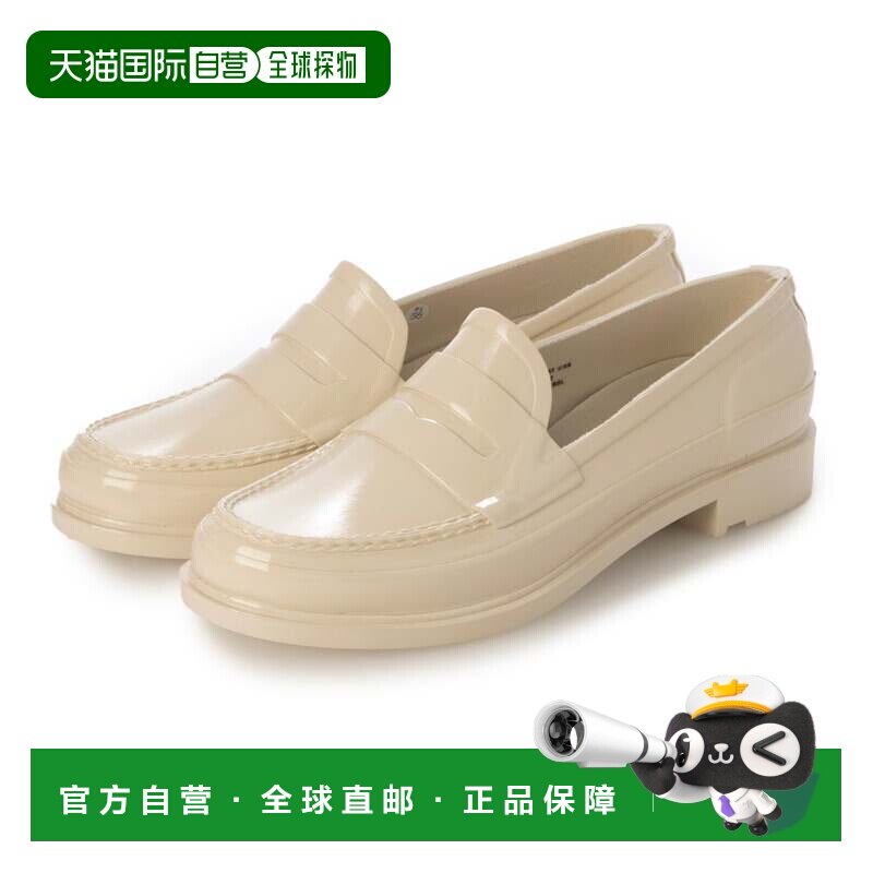 日本直邮女士 复古光泽 乐福鞋 帆布米色一脚蹬