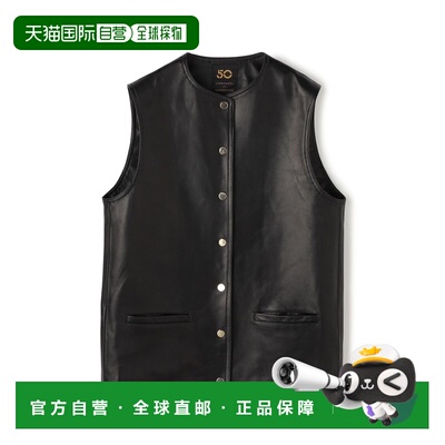 日本直邮CINQUANTA 女士 金属纽扣皮革背心 32075207006