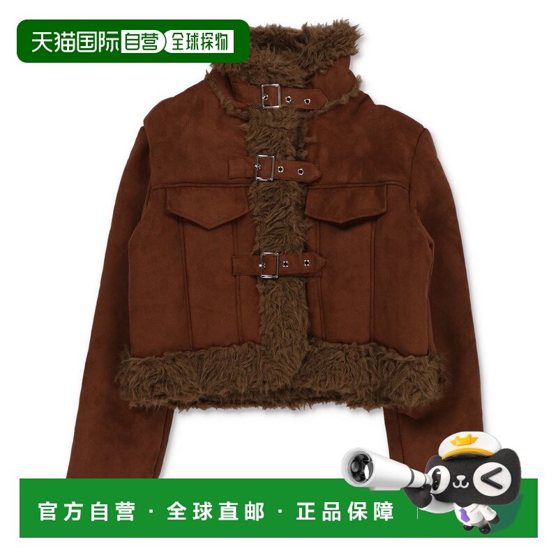 1h可退 日本直邮SPINNS 女装 短款仿毛皮外套 带3条带设计 241207,女装/女士精品,风衣,淘宝优惠券,粉丝福利购,淘宝优惠卷