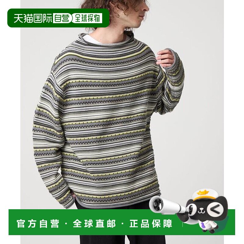 1h可退 日本直邮CITEN 提花条纹高领针织衫