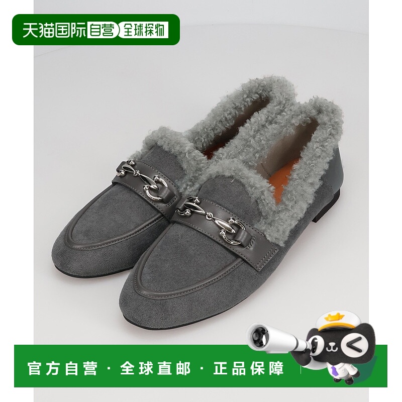 1h可退 日本直邮ORiental TRaffic 女士 绒里拼接 毛球装饰乐福鞋