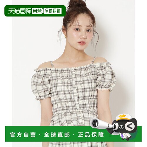 日本直邮WILLSELECTION 女士 荷叶边格纹衬衫 女装 V领可调节2WAY