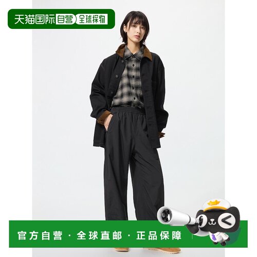 日本直邮UNIQLO优衣库 FW26 保暖舒适松紧腰阔腿纯色百搭休闲裤