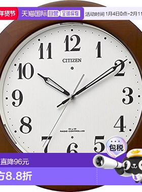 日本直邮【日本直邮】Rhythm丽声 西铁城电波挂钟 日本电波 4MYA3