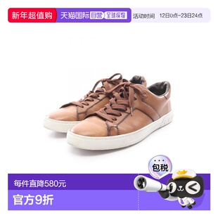 日本直邮中古Tods托德斯男B级9新sneakers运动鞋牛皮鞋棕色