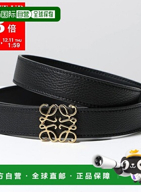 日本直邮LOEWE 女士双面皮革 Anagram 腰带 E821Z26X081206/黑色/