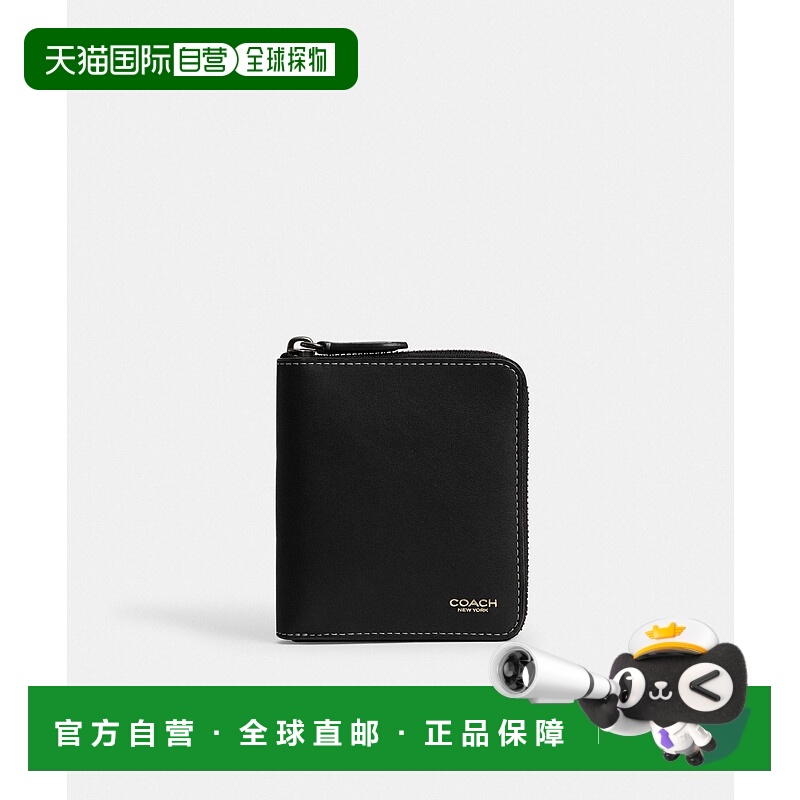 1h可退 日本直邮COACH 蔻驰 蔻驰男女同款拉链零钱包 CBH71 BLK