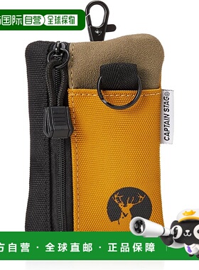 【日本直邮】鹿牌 户外2WAY零钱包挂脖钱包多功能 黄色拉链口袋