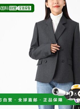 日本直邮LOEWE 女士灰色双扣短款夹克 s540y03xao 8472