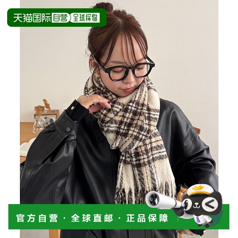 1h可退 日本直邮Discoat 男女同款 环纱缩绒格纹围巾 DPZ2052416A