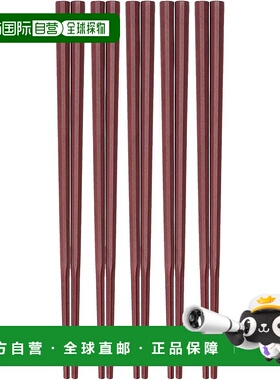 【日本直邮】曙光工业 十角面条筷子 红色 21cm 5双 日本制造 GM-