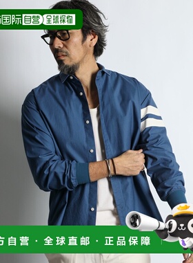 日本直邮DUFFER 男士 短领罗纹衬衫 背面缎纹棉质休闲衬衫 167278