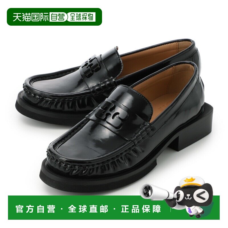 日本直邮Ganni 蝴蝶标志乐福鞋 黑色 女士 s2635 099