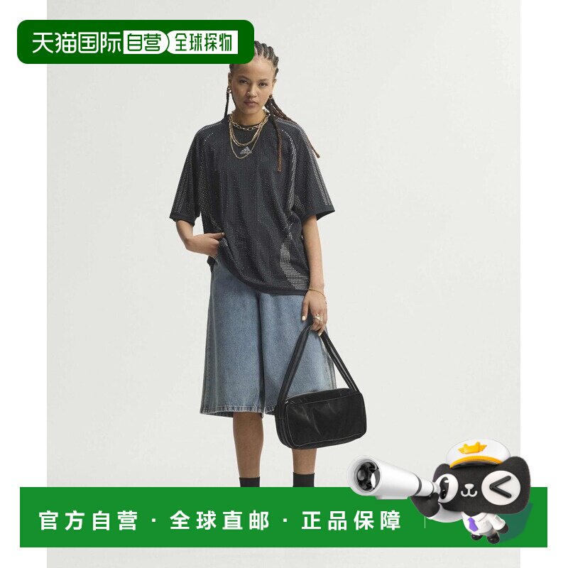 日本直邮adidas 三叶草 女士 中腰宽松牛仔短裤 D【付后1h可退】