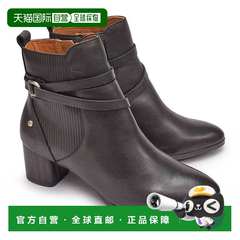 日本直邮Pikolinos 女士皮靴 PK-523 W1Z-8841 短款真皮拉链粗跟图片