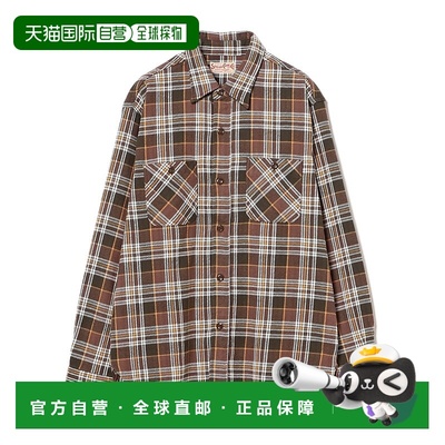 1h可退 日本直邮SUGAR CANE 女装 全棉宽松格纹衬衫 半扣设计复古