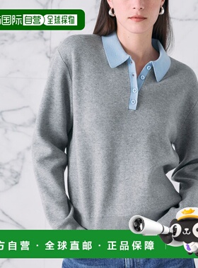 1h可退 日本直邮N.O.R.C 女装 双面提花针织Polo衫 领口袖口撞色