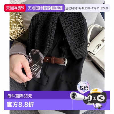 1h可退 日本直邮florist男女通用牛皮简约银色扣细腰带 U39064840