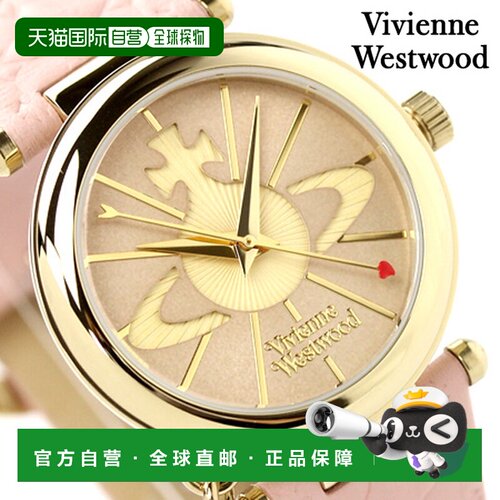 日本直邮Vivienne Westwood 女士 Orb 粉色×金色手表 VV006PKPK