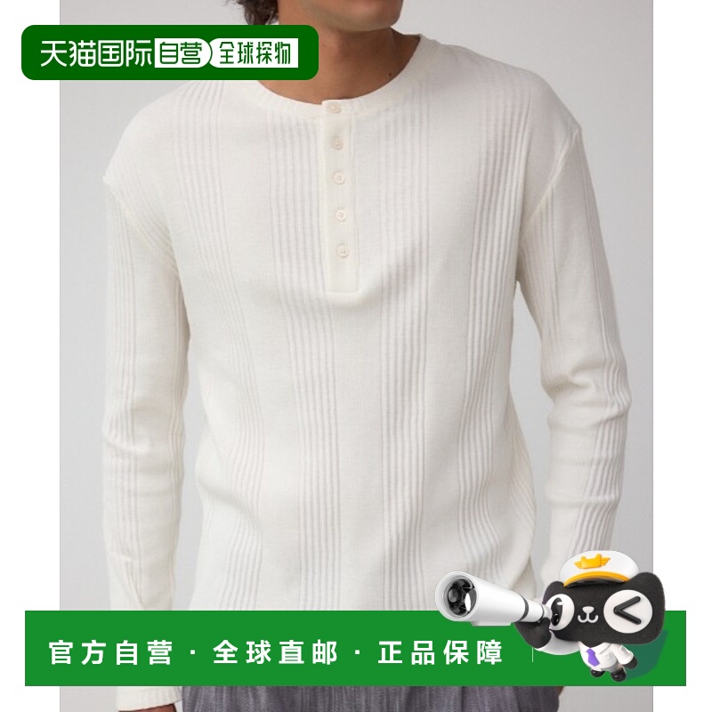 1h可退 日本直邮AZUL BY MOUSSY 男士 随机罗纹亨利领T恤 251IAB8