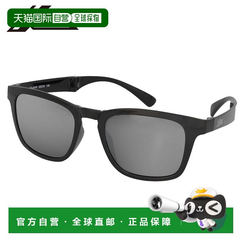 日本直邮XOOX 偏光太阳镜紧凑型折叠灰色/银色镜面镜片