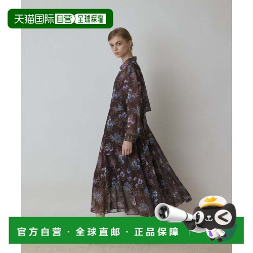 日本直邮GRACE CONTINENTAL 连衣裙 印花吊带套装 棕色