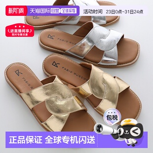 AVENTADOR 日本直邮Fabio MI2654 凉鞋 女士皮革金属平底 Rusconi