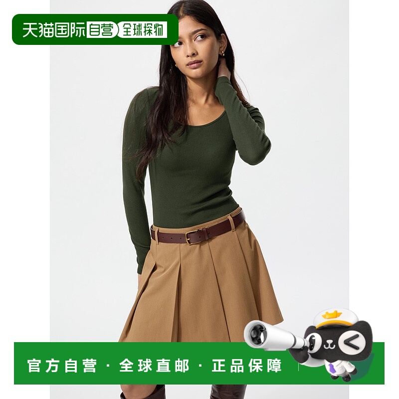 日潮跑腿UNIQLO优衣库 保暖 Heattech 罗纹 U 领文胸 T 恤/长袖 4