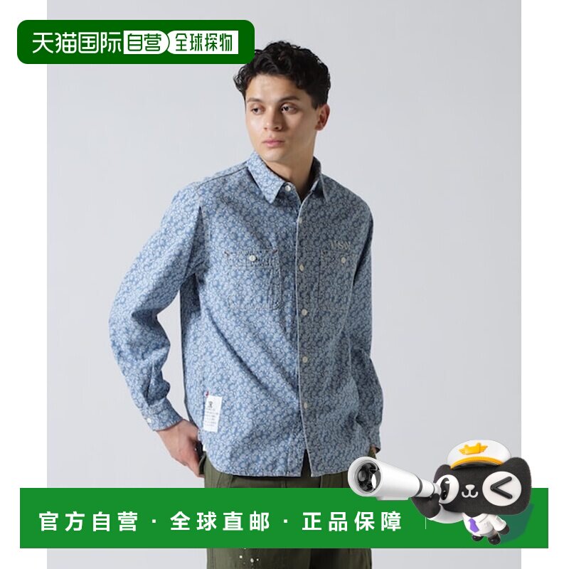 日本直邮AVIREX 花卉图案牛仔长袖衬衫 [726538095]