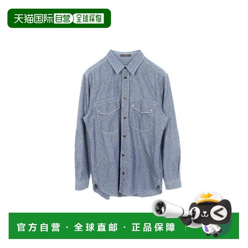 日本直邮中古LV路易威登男A级95新tops上衣棉上衣蓝色