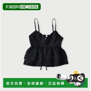 靛蓝色 1h可退 背部缎面层叠荷叶边吊带 薄款 日本直邮45R