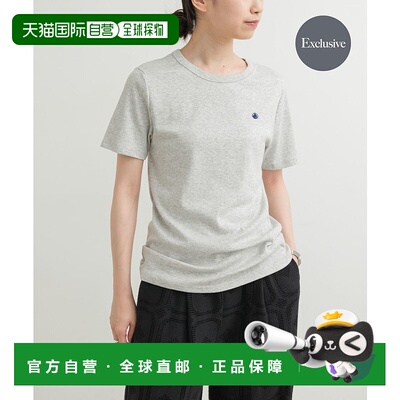 1h可退 日本直邮PETIT BATEAU 女装 胸前刺绣 圆领短袖T恤 DWA5UR