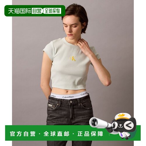 1h可退 日本直邮CK女士Monogram字母图案短袖T恤 47AB802