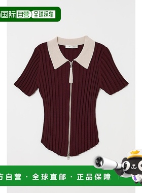 日本直邮MOUSSY 拉链罗纹针织长袖衬衫 [MO1164EW036664] 橙色