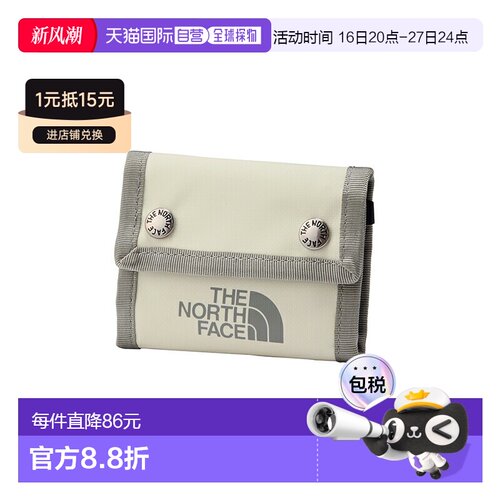 日本直邮THE NORTH FACE BC Dot 钱包均码复古白 x 石板灰 (VS)NM