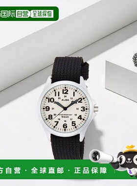 【日本直邮】ALBA雅柏男士手表AQPK401黑色休闲运动时尚石英表