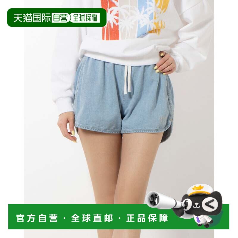 日本直邮ROXY 碎石路 蓝色牛仔短裤