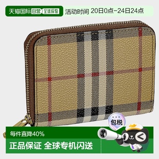 日本直邮BURBERRY博柏利零钱包海军蓝女士经典 大牌简约风时尚 新款