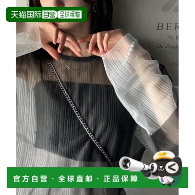 1h可退 日本直邮Classical Elf 女士配色袖部透视夏季宽松长袖针