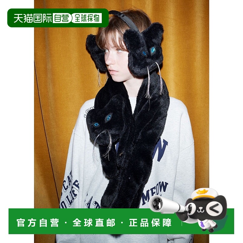 1h可退 日本直邮mmts 女装 猫咪造型仿毛绒围脖 个性设计保暖配饰