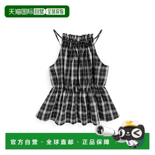 上衣dk1288挂脖 peplum 日本直邮日潮 GRL格纹吊带