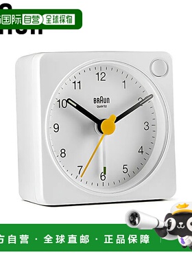 日本直邮BRAUN BC02XW 模拟闹钟白色静音石英机芯受欢迎推荐时尚