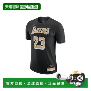 日本直邮Nike  NBA 洛杉矶湖人队 字母印花修身套头圆领短袖T恤