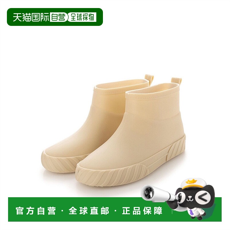 【日本直邮】svec雨鞋灰白色皮革简约时尚平底中筒休闲户外雨靴