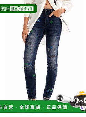 日本直邮Desigual 刺绣紧身牛仔裤 [DE819EW22902]