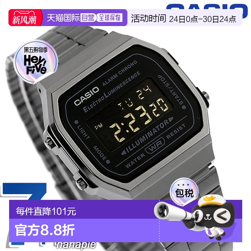日本直邮卡西欧CASIO A168WGG-1B复古Chipkashi男士手表品牌卡西