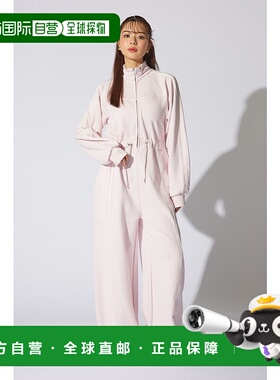 日本直邮Rienda 前拉链侧边条纹连体裤 L/PNK1 [RI3465EW033004]