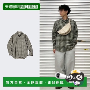 日潮跑腿UNIQLO优衣库 宽版格纹纽扣衬衫 56 OLIVE 男女兼用 XS 4
