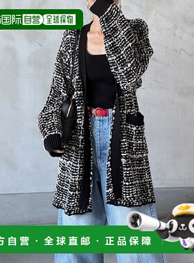 1h可退 日本直邮ROYAL PARTY 女装 针织粗花呢双扣中长款开衫 725