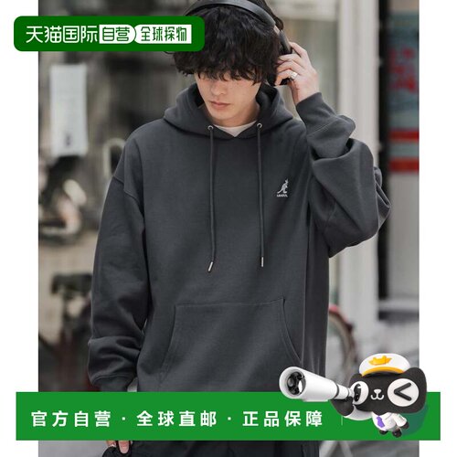 日本直邮Rocky Monroe KANGOL 袋鼠 男士连帽卫衣 抓绒内里 套头
